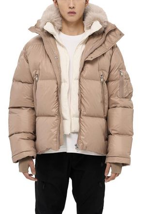 AlphaStyle Kudu Detachable Double Hood Puffer in Beige at Nordstrom, Size Xx-Large