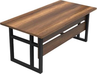 Dmora Scrivania Sequals, Fori Passacavi, Sfumatura Piano Noce, 90x180x73h cm Marrone Noce