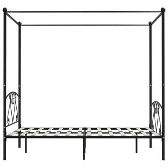 Berkfield Home Elegant Canopy Bed Frame Black Metal 160x200 cm