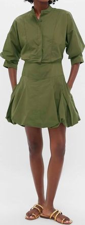 SIMKHAI Effie Bubble Mini Dress In Faded Olive