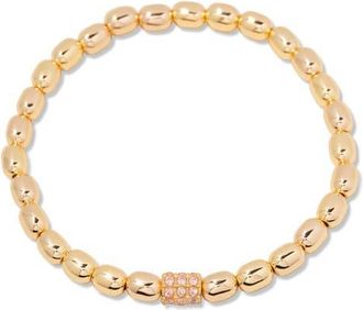 Brook & York Brei Birthstone Beaded Stretch Bracelet in Gold October at Nordstrom
