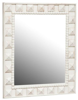 Biscottini International Biscottini - Espejo De Pared De Colgar Vertical/horizontal 77x5x63 Cm Acabado Con Efecto Blanco Envejecido