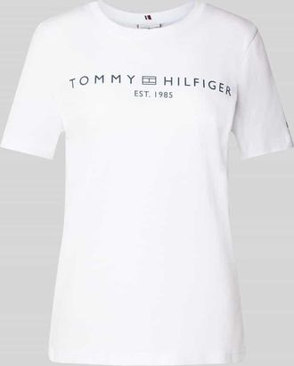 Tommy Hilfiger Regular Fit T-Shirt aus reiner Baumwolle in Weiss, Größe XXL