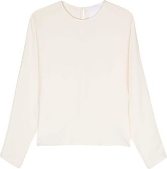 Costarellos crepe top - women - Polyester - 40 - Neutrals