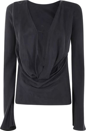 By Malene Birger Stijlvolle Laura Top - Dames - Longsleeves - Zwart - S - Tops