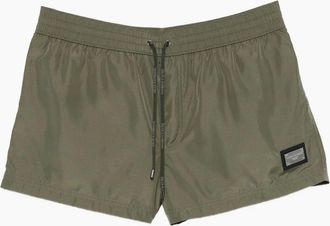 Dolce & Gabbana Mens Plaque Swimshorts Green - Size: 4