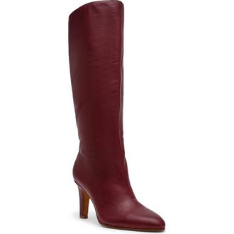 Steve Madden Rizk Knee High Boot in Burgundy Leather at Nordstrom Rack, Size 8