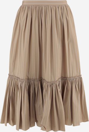 Jil Sander Katoenen Rok Met Gestreept Patroon