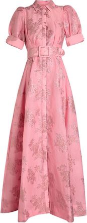 Rebecca Vallance Annette Floral-brocade Cloqué Gown - Pink - 16 (UK16 / XL)