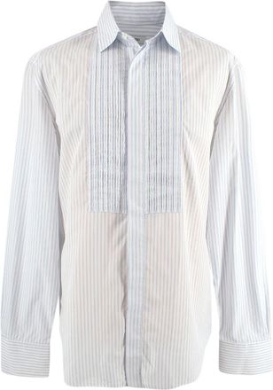 Valentino Garavani Blue Striped Cotton Dress Shirt Size 16.5