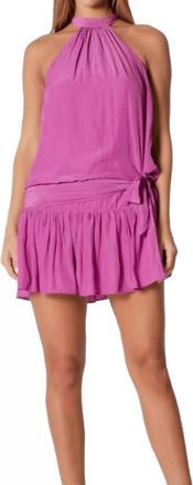 Lavender Brown Lynda A-Line Halter Dress In Bright Orchid