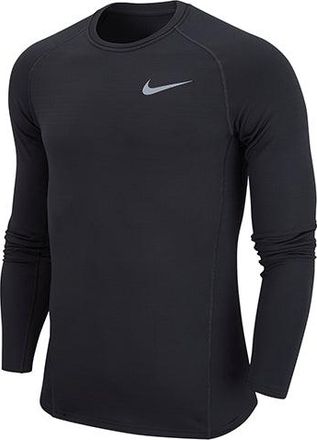 Nike Mens Nike Round Neck Knit Breathable Long Sleeves Black T-Shirt CZ4281-010