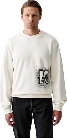 Karl Lagerfeld KLJ Regular Logo Sweat - Heren - Sweatshirts - Beige - L - Katoen - Hoodies & sweatvesten