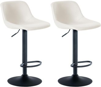 Clp Clp - Set De 2 Taburetes De Bar Loft Crema Simil Cuero