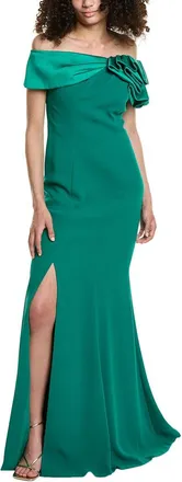 Teri Jon by Rickie Freeman Off-The-Shoulder Gown