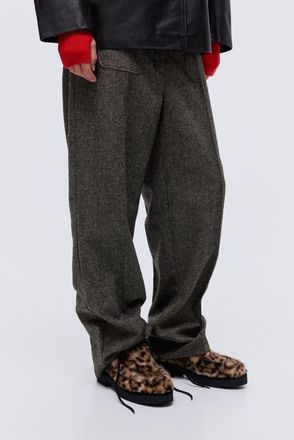 H&M Lace-up Boots in Beige/leopard Print at Nordstrom, Size 6