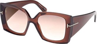 Tom Ford Square Full Rim, With A Dark Brown Frame And Mirror Brown Lens
