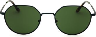 Lacoste L268SN410 Metal Frame Round Sunglasses - Green
