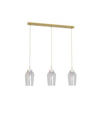 Mantra Mantra L&aacute;mpara De Techo Colgante De Cristal Nora 3 Luces El Champ E27 Base Recta 18 Cm - Blanco/madera, Negro/m&aacute;rmol, Oro/blanco