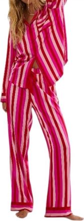 Beach Riot Livy & Connie Pajama Set In Pink & Red Stripe