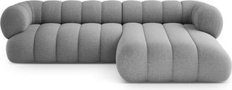 Cosmopolitan Design Sof&aacute; esquinero 5 plazas tejido chenilla gris claro