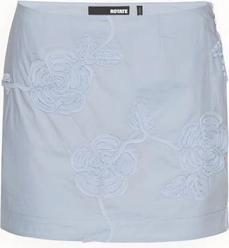 Rotate Floral Embroidery Miniskirt