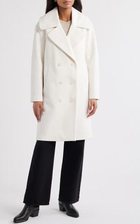Bernardo Double Breasted Knit Coat in White at Nordstrom Rack, Size Xx-Large