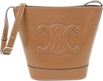 Celine Pre-owned Small Bucket Cuir Triomphe Calf Shoulder Bag - Pre-owned - Mujer - Marr&oacute;n - ONE SIZE