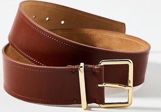 Anthropologie Square-Buckle Suede Belt
