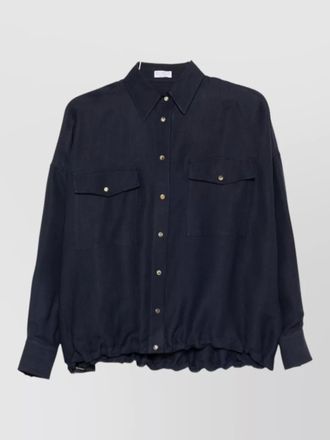 Brunello Cucinelli linen shirt long sleeves collared neck