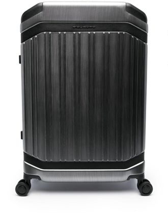 Piquadro Valigia PQL-Premium con placca logo - Grigio