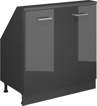 Vicco Armario Para Techo Inclinado Rion, Antracita Brillo Intenso/antracita, Con 2 Puertas, Vicco