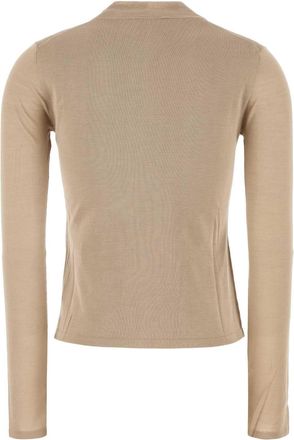 Max Mara Womens Cappuccino Silk Falesia Sweater Beige Exterior: Maglieria