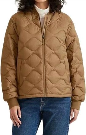 Eddie Bauer Down Puffer Bomber Jacket In Gold Camel
