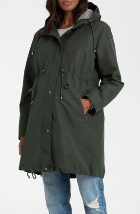Seraphine Showerproof Maternity & Babywearing Parka in Green at Nordstrom, Size 12