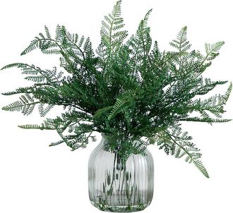 Nearly Natural 17In Artificial Forest Fern Arrangement In Glass Vase