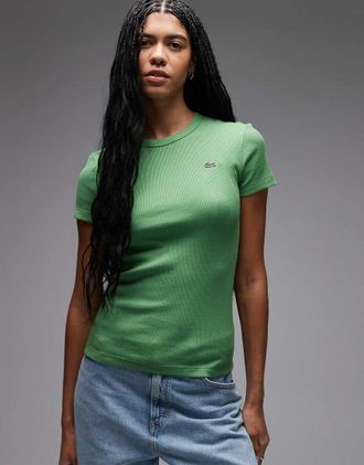 Lacoste T-shirt mini verde a coste