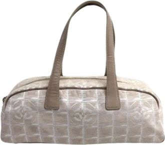 Chanel Pre-owned Handbags, female, Beige, Size: ONE SIZE Pre-owned Vintage Nylon Handbag