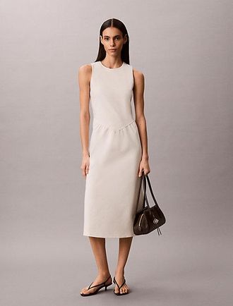 Calvin Klein Vestido Midi Ajustado Y Acampanado Sin Mangas