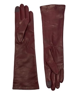 Handsome Stockholm long lined gloves - women - Calf Leather - M - Red