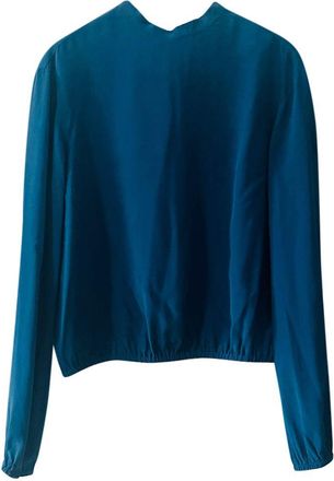 Valentino Garavani Red Valentino Blue Silk Blouse Size S