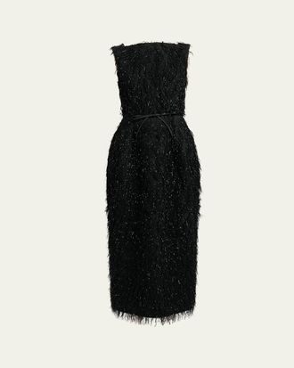 Erdem Metallic Fringe Sleeveless Ankle Dress