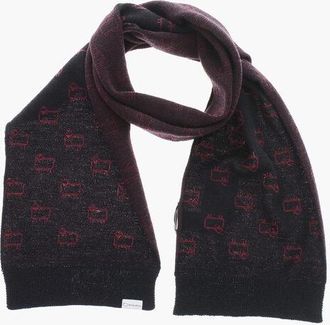 Woolrich Jacquard Alpaca Blend Scarf with Sheep Motif size Unica