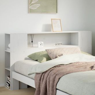 Berkfield Home Headboard with Storage White 150 cm Solid Wood Pine