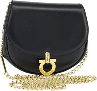 Ferragamo Pre-owned Cross Body Bags, female, Black, Size: ONE SIZE Pre-owned Leather Cross Body Bag