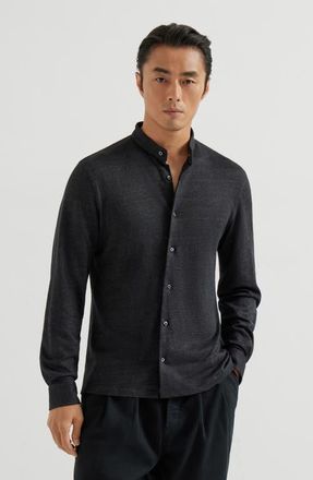Brunello Cucinelli Jersey shirt in Anthracite at Nordstrom, Size Xxx-Large Eu