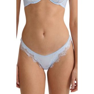 Kat The Label Sorrento Lace Trim Thong in Ice at Nordstrom Rack, Size Xx-Large