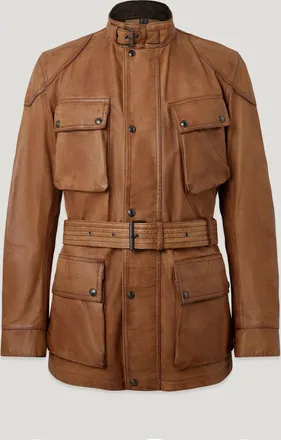 Belstaff Chaqueta Legacy Trialmaster Panther Para Hombre Hand Waxed Leather Corcho Bronceado Eu 48
