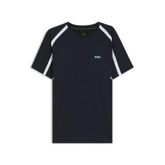 BOSS Active Slim-fit T-shirt in stretch fabric with contrast inserts