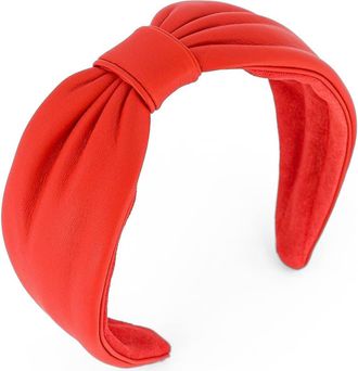 Alexandre de Paris Leather headband in Red at Nordstrom
